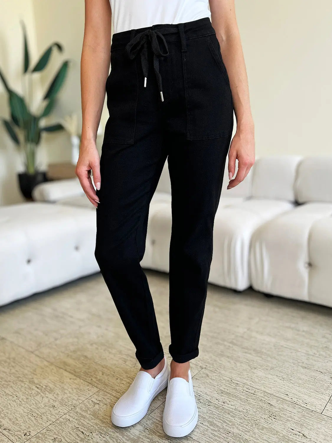 Judy Blue High Waist Double Roll Cuff Jeans for Women - Stretch Denim Skinny Jeans - Perfect for Casual Wear, Date Night & Everyday Outfits