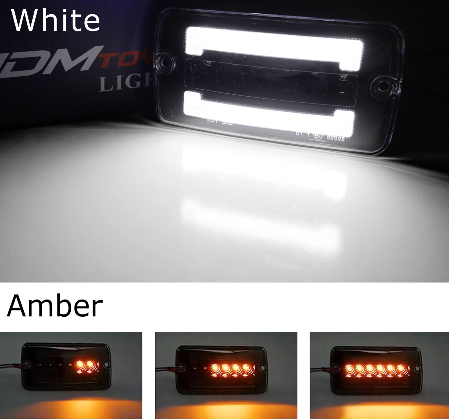 Jeep Wrangler TJ Clear Lens White LED DRL with Amber Turn Signal Lights - High Visibility Daytime Running Lights for Off-Road & City Driving