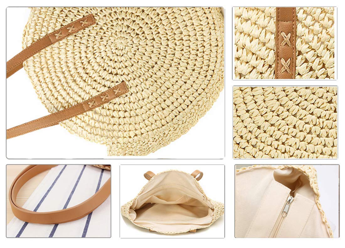 Women's Large Foldable Straw Beach Bag - Woven Tote Shoulder Purse for Summer Vacation | Perfect for Pool, Beach Trips & Outdoor Travel Accessories