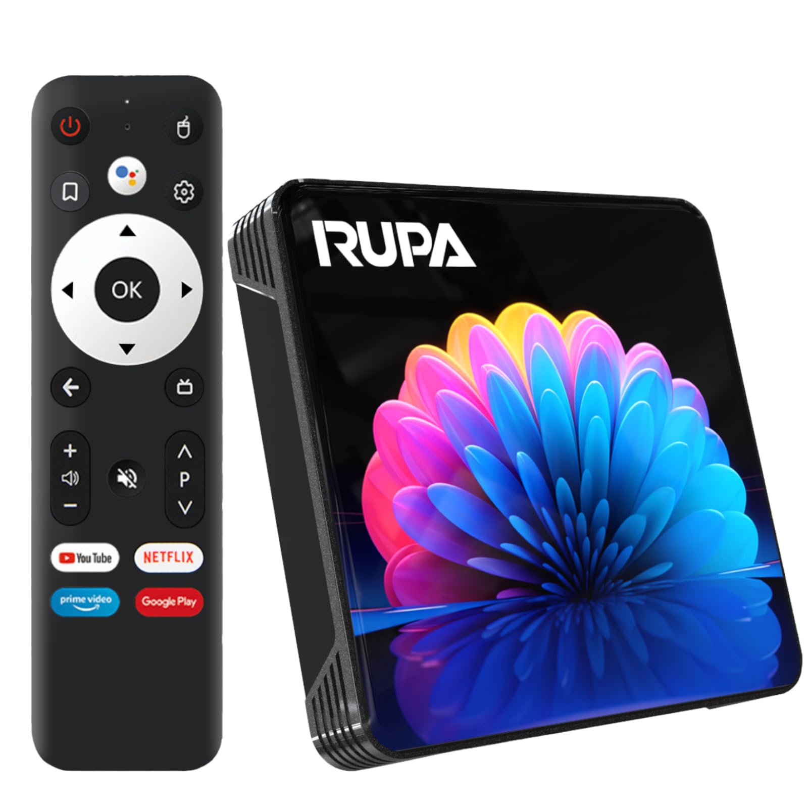 RUPA 2nd Gen Android TV Box 13.0 - 4GB RAM 32GB ROM 4K Ultra HD Smart Streaming Media Player with Voice Remote, WiFi 6 Dual Band (2.4G/5G) & Bluetooth 5.0 - Perfect for Netflix, Hulu, YouTube & Home Entertainment