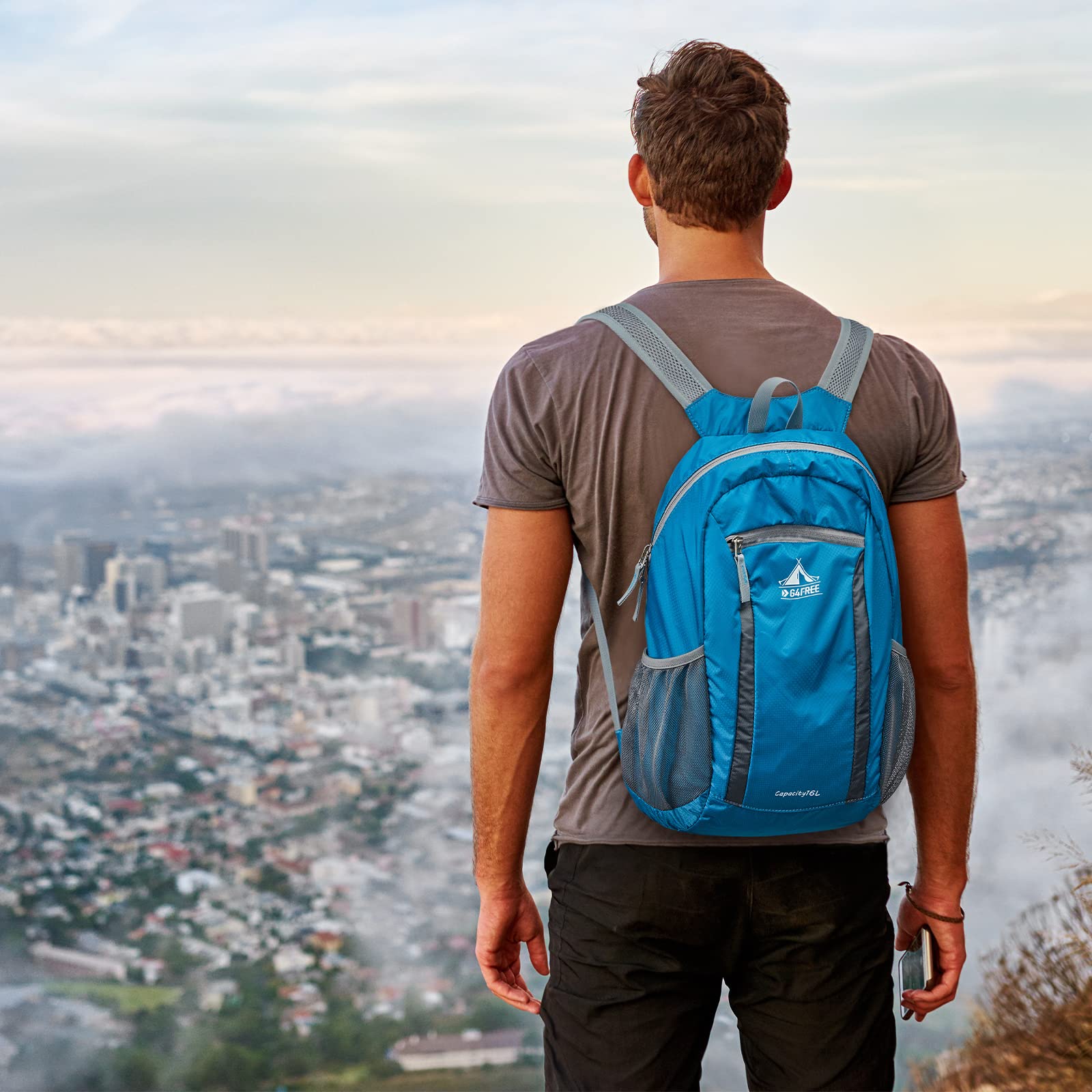 G4Free 16L Lightweight Packable Hiking Backpack - Water-Resistant Daypack for Travel, Camping & Outdoor Activities - Perfect for Men & Women (Ideal for Day Trips, Hiking & Daily Commute)
