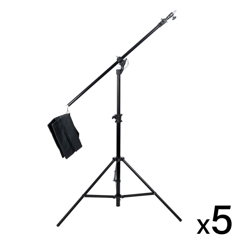 2 in 1 Compact Heavy Duty Reclined Combi Boom Stand - Professional Microphone Stand for Studio Recording & Live Performances - Perfect for Singers, Podcasters & Musicians