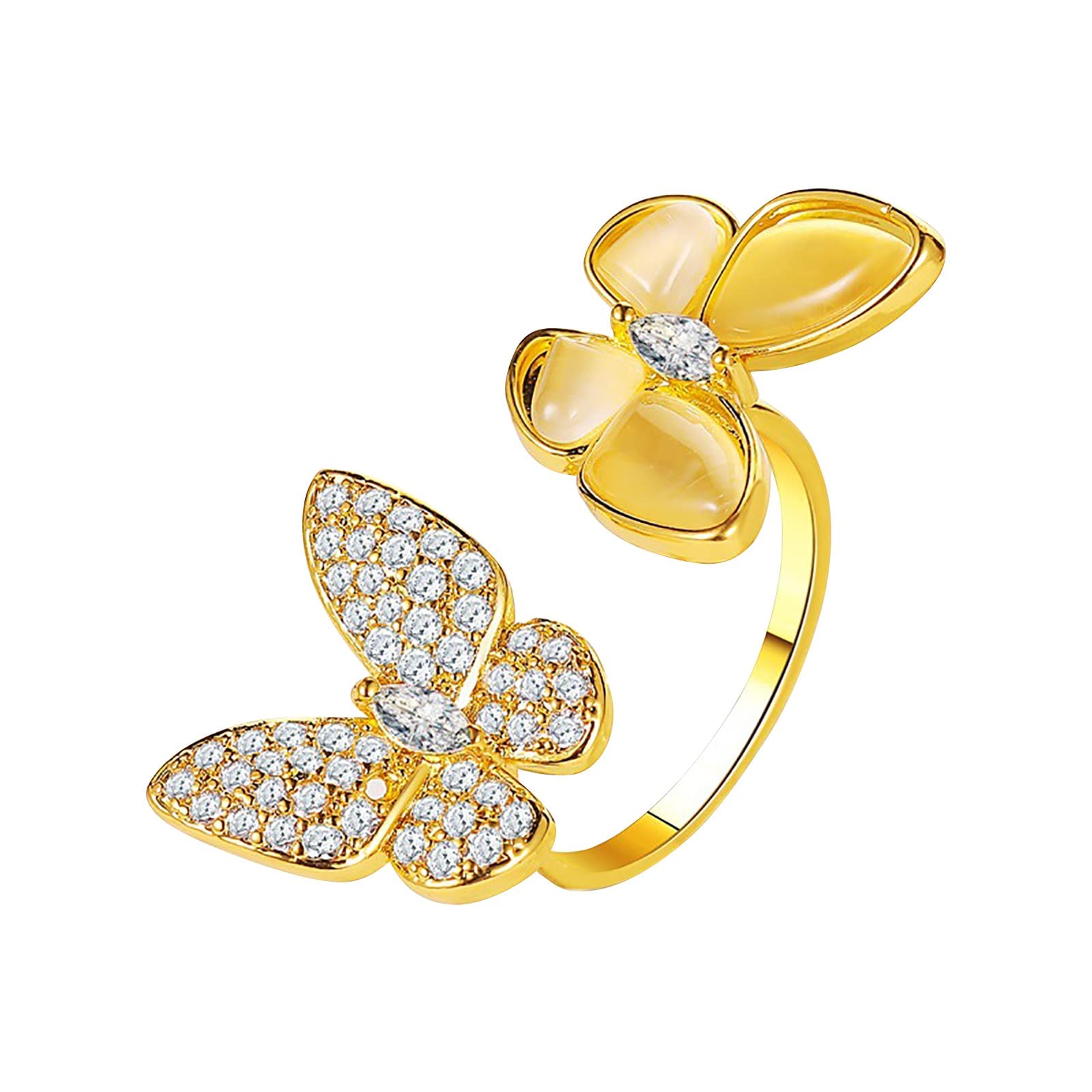 Vintage Adjustable Butterfly Ring for Men & Women - Simple Retro Design, Unique Open Personality Gift for Hands Jewelry - Perfect for Parties, Weddings, and Everyday Fashion Accessories