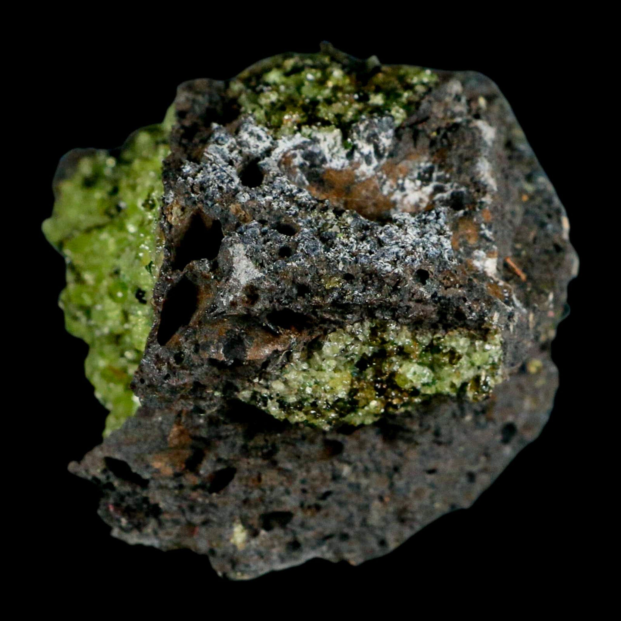 Natural Emerald Peridot & Chromium Crystal Mineral Specimen on Volcanic Rock from Gila, AZ - Perfect for Gem Collectors, Home Decor & Healing Crystals Display