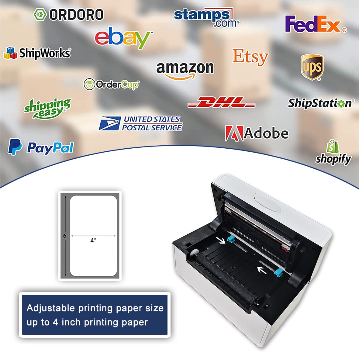 Bluetooth/USB 4x6 Shipping Label Printer - 7 Inch/Sec High-Speed Printing for Etsy, Shopify, eBay, Amazon & FedEx - White TB41 Label Maker for Small Business & Home Shipping Packages