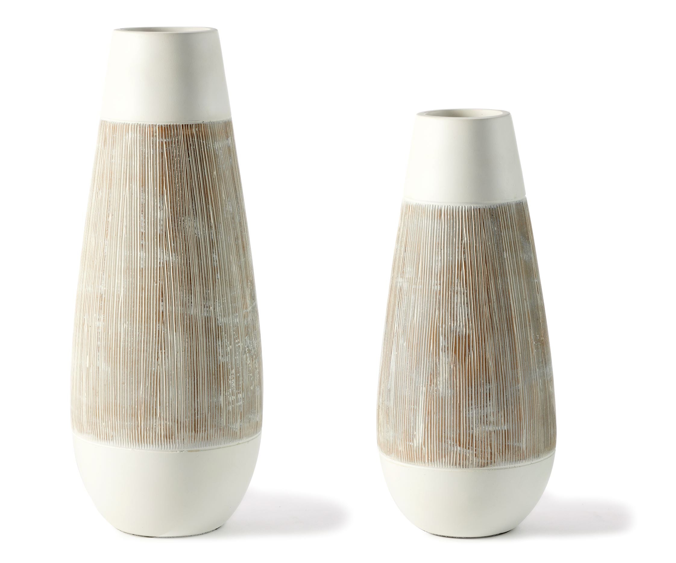 Large Wood Look Vase - Modern Farmhouse Home Decor for Living Room, Bedroom & Wedding Centerpieces