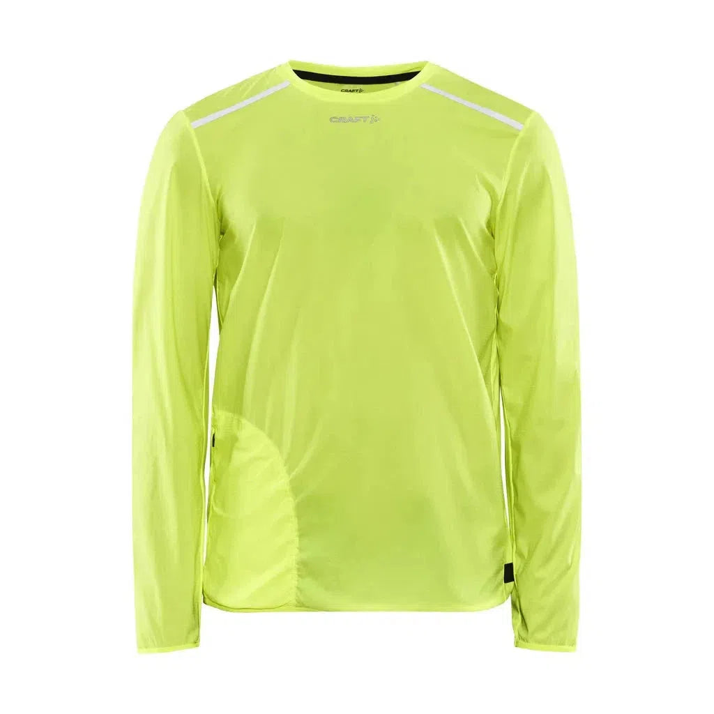 Men's Craft Pro Hypervent Long Sleeve Windproof Running Top - Lightweight Breathable Jacket for Outdoor Jogging & Hiking