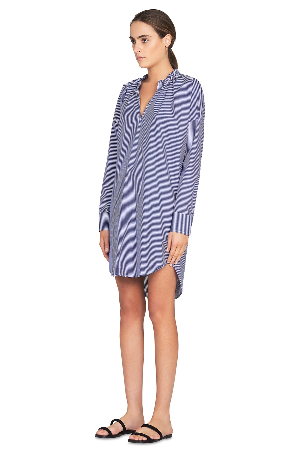 Ashworth Women's Deep V-Neck Shirtdress - Stylish Casual & Office Wear for Everyday Comfort