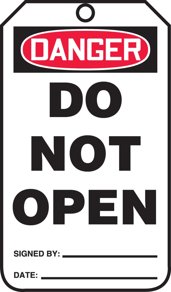 Danger Do Not Open Safety Tags - Accuform MDT129CTP Warning Signs, 5.75