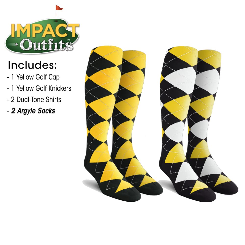 Impact Golf Outfits for Men - Stylish Yellow Golf Shirts & Pants - Perfect for Golf Tournaments & Casual Wear