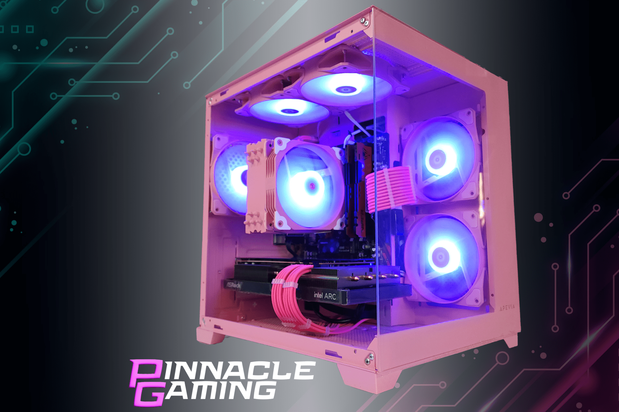 Custom Gaming Desktop PC - AMD Ryzen 5, RX 580 8GB GPU, 500GB SSD, 8GB DDR4 RAM, Pink Prism RGB Case - Perfect for Esports, Streaming & High-Performance Gaming
