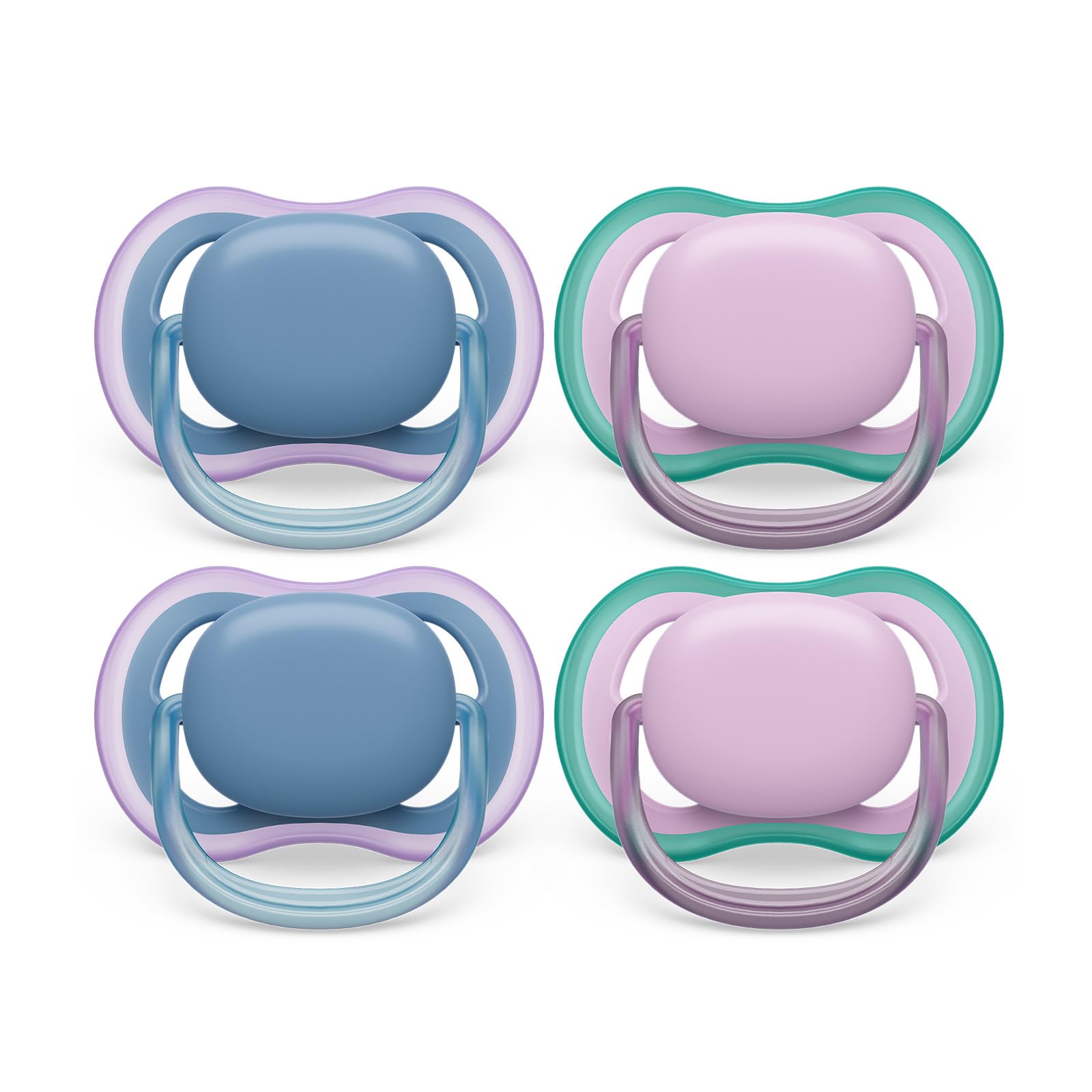 **Philips Avent Ultra Air Pacifier - 6-18 Months, BPA-Free, 4-Pack with Sterilizer Carry Case (SCF085/54) - Lightweight & Breathable for Comfortable Baby Sleep & Travel**