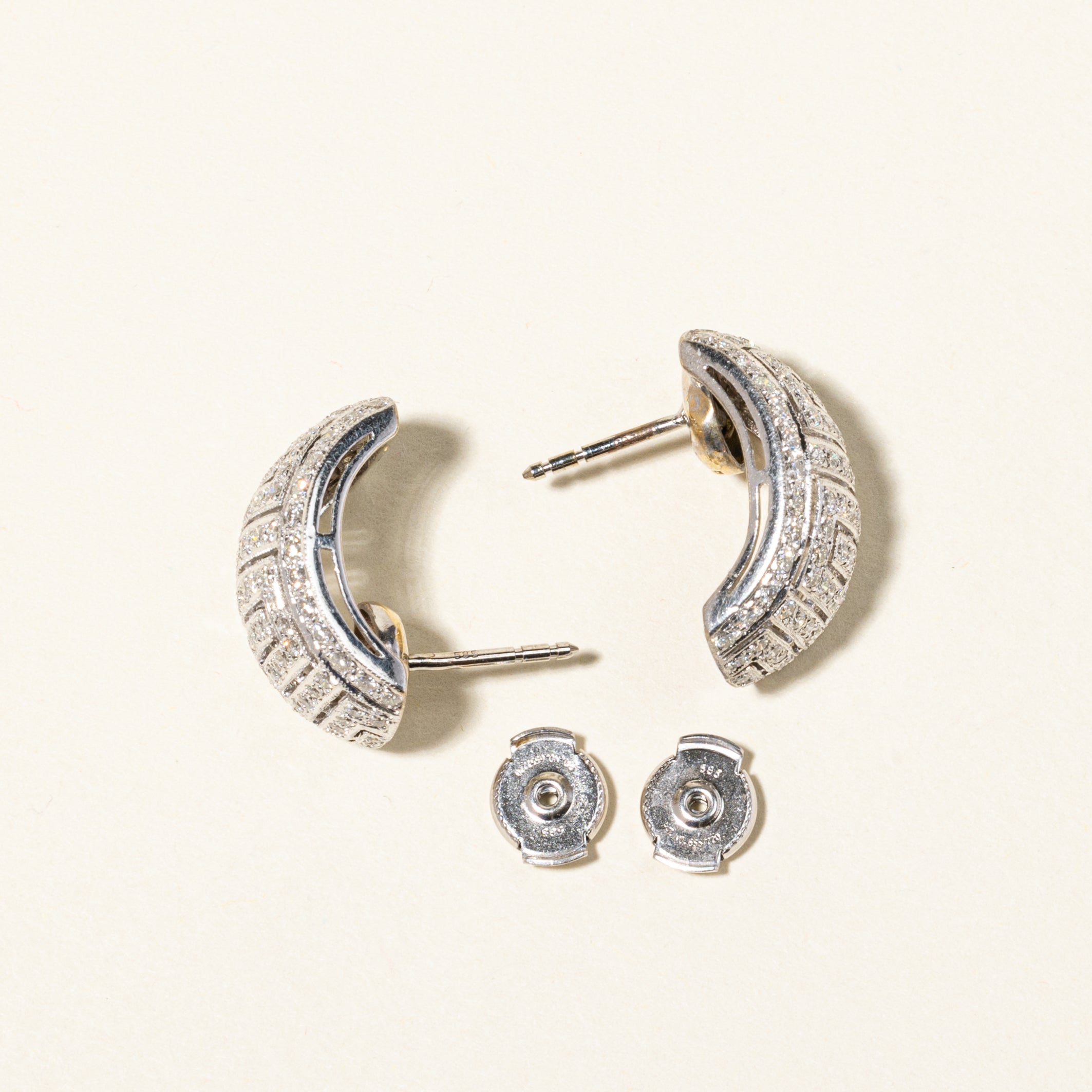 14K White Gold Diamond Cluster Stud Earrings - 1.85 Carat Total Weight (CTW) | Elegant & Sparkling Jewelry for Women | Perfect for Weddings, Anniversaries & Special Occasions
