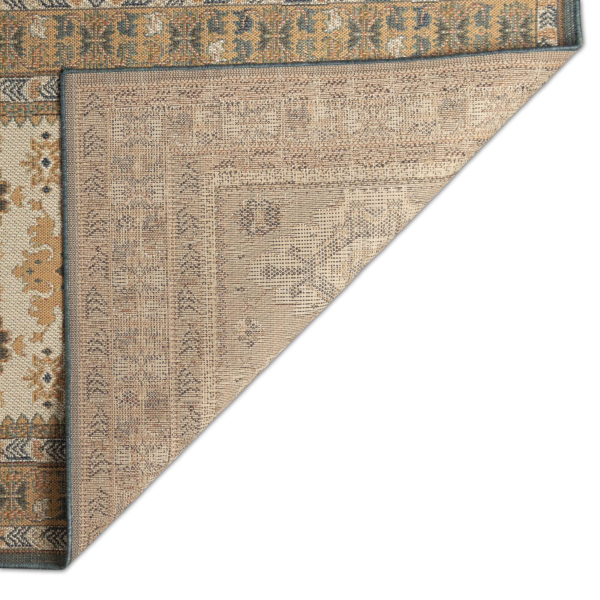 Liora Manne Patio Low Profile Easy Care Weather Resistant Indoor/Outdoor Rug - Southwestern Tribal Design, Serapi Ivory 7'10