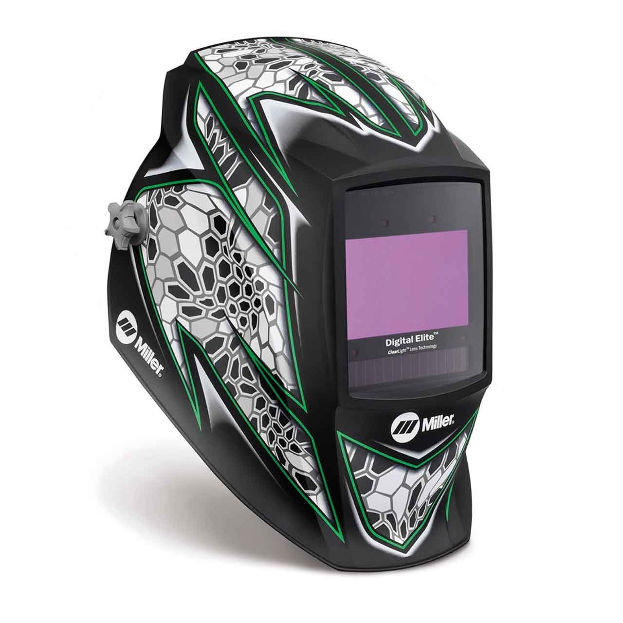 Miller Electric Digital Elite Raptor Welding Helmet (Model 281007) - Auto-Darkening Lens for MIG, TIG, ARC Welding - Perfect for Professional Welders & DIY Projects