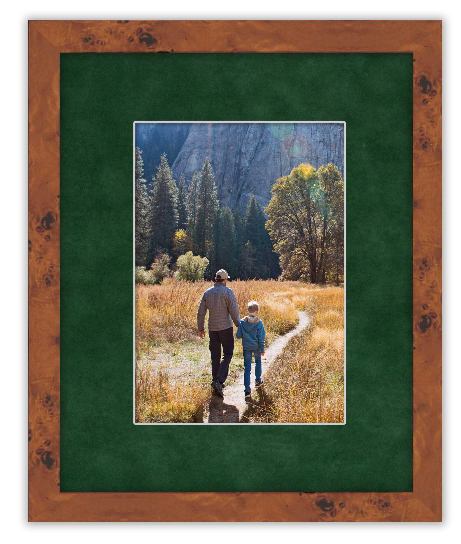 18x20 Acid-Free Green Suede Precut Mat Board with Backing - Bevel Cut for 16x18 Photos - 4-Ply Thickness - Includes Crystal Clear Self-Seal Photo Mat Bag - Perfect for Framing, Picture Displays, and Art Preservation