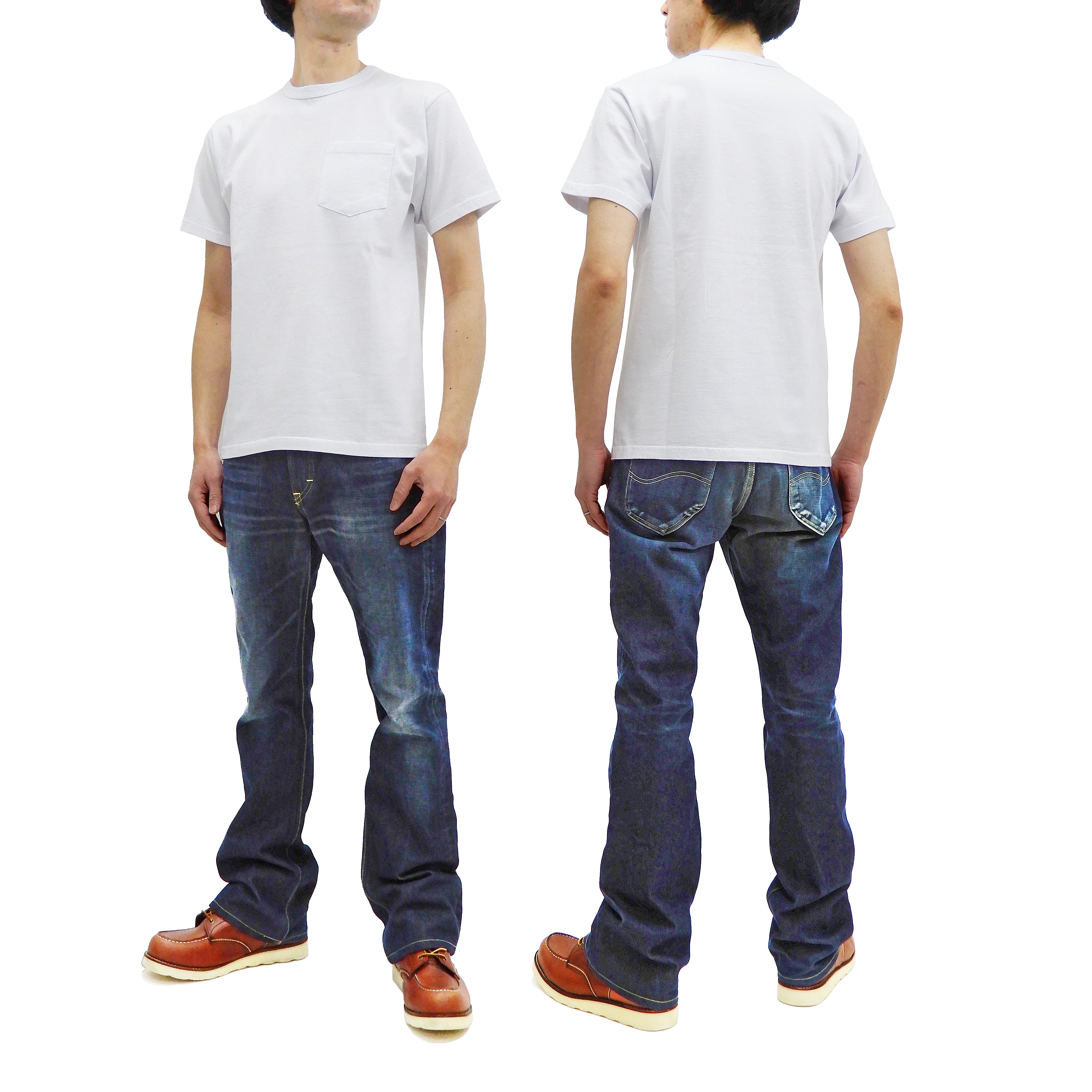 Buzz Rickson Men's Short Sleeve Loopwheel Pocket T-Shirt BR78711 - Premium Cotton Plain Tee for Casual Wear & Street Style