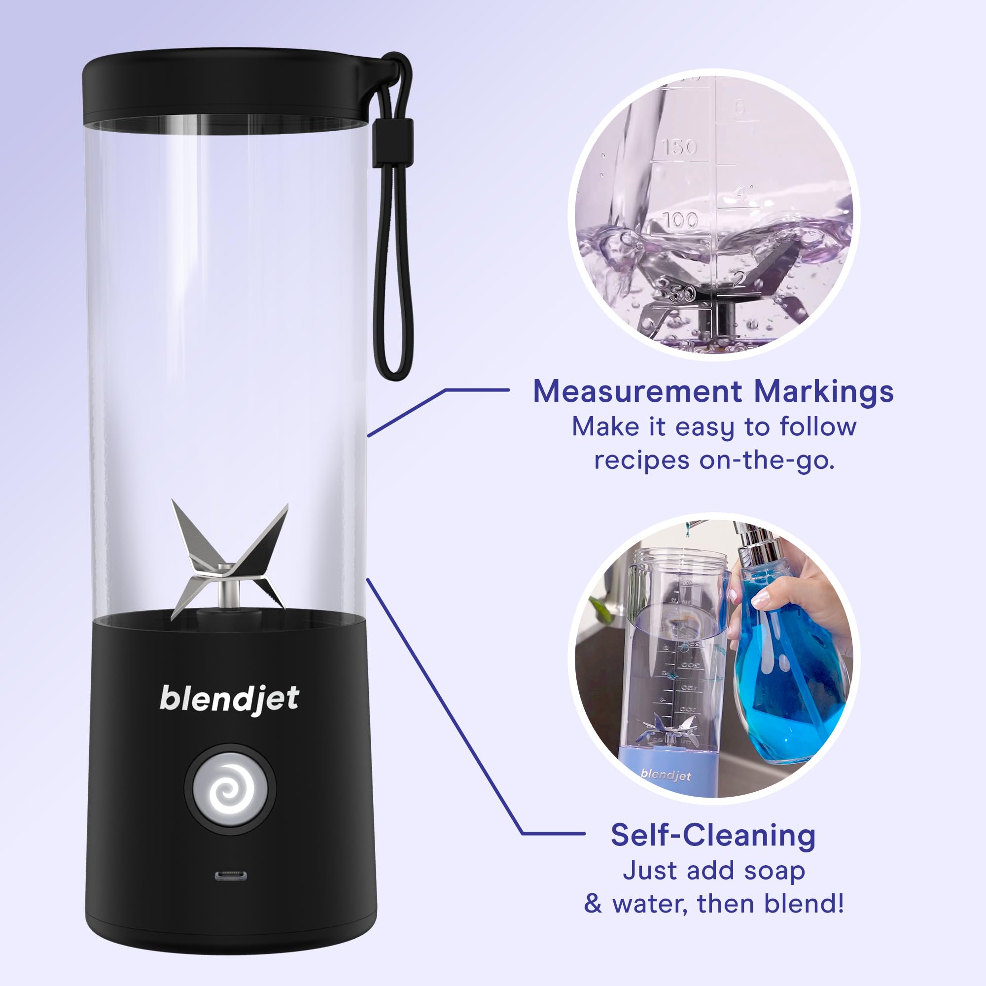 BlendJet 2 Portable Blender - 16oz USB-C Rechargeable Cordless Mini Blender for Smoothies, Protein Shakes & Meal Prep | Self-Cleaning with Stainless Steel Blade | Perfect for Travel, Gym & Office (Urban Camo)