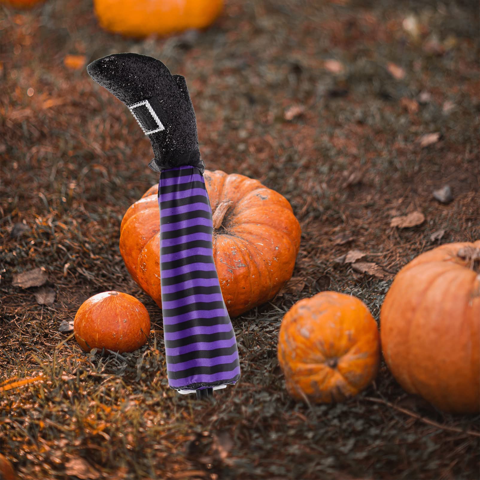 PRETYZOOM Halloween Witch Leg Stakes - Spooky Upside Down Wicked Witch Leg Yard Decorations for Outdoor Halloween Party, Haunted House & Front Lawn Decor
