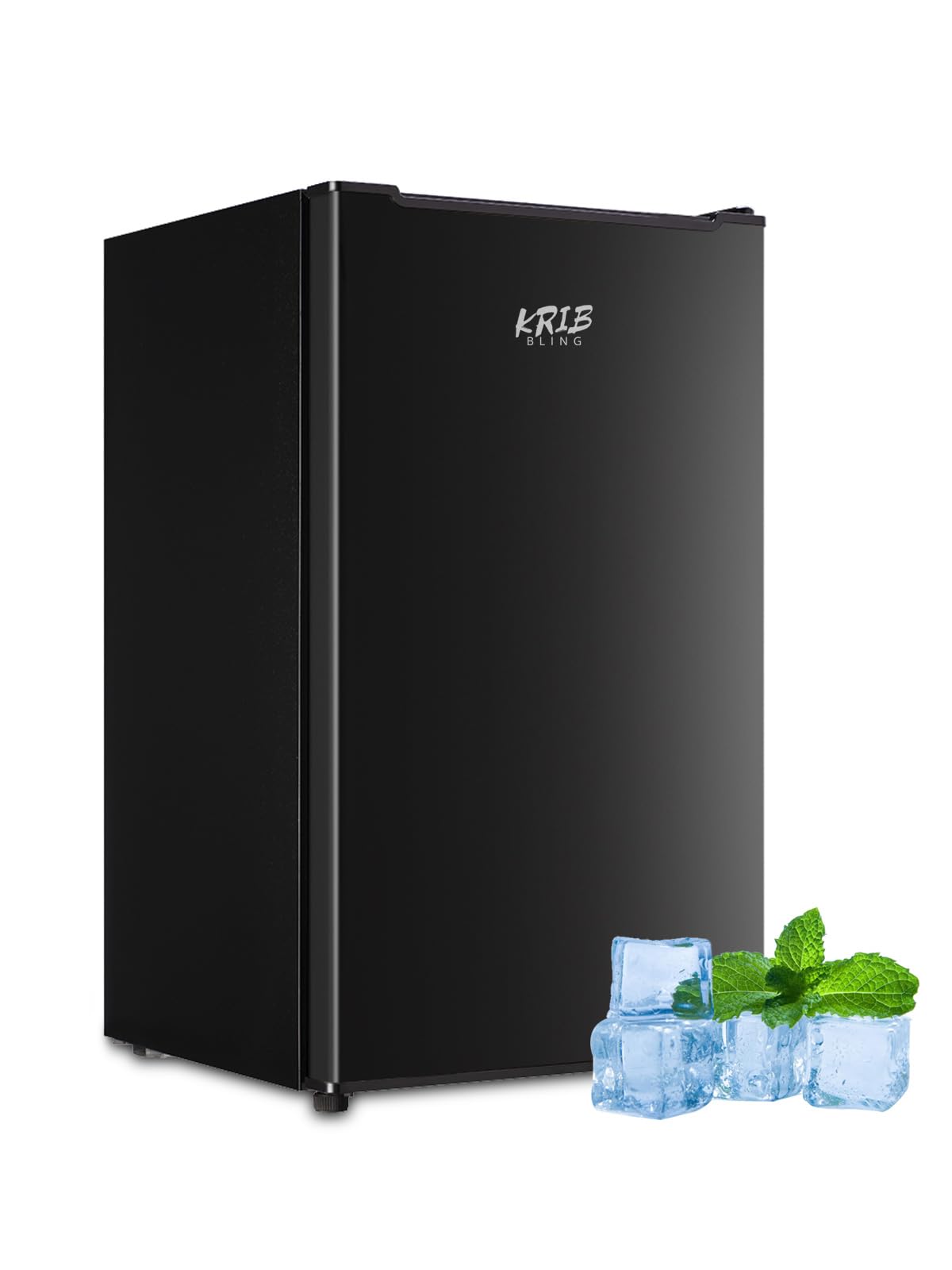 3.2 Cu.ft Upright Freezer Compact Mini Freezer with Removable Shelves - Black Energy Efficient Appliance for Bedroom, Office, Kitchen, Dorm, Garage & Small Spaces