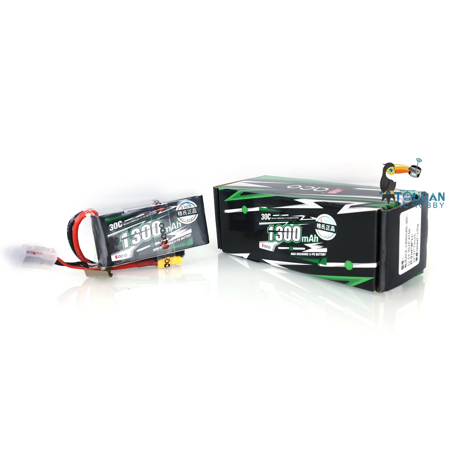 3S Lipo Battery 11.1V 1300mAh for 1/14 1/16 RC Cars, Trucks, Tanks & Boats - High Performance Rechargeable Battery (71x35x22mm) - Perfect for RC Hobbyists, DIY Models and Electric Toy Vehicles