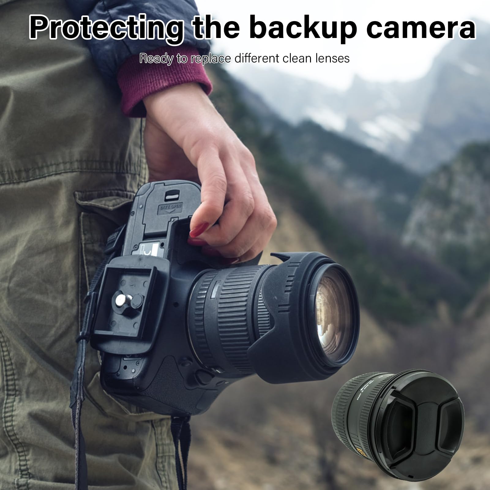 52mm Universal Lens Cap 2-Pack - Compatible with Nikon D3000 D3100 D3200 D3300 D5000 D5100 DSLR Cameras - Durable Camera Lens Cover for Protection - Perfect for Travel, Photography & Equipment Storage