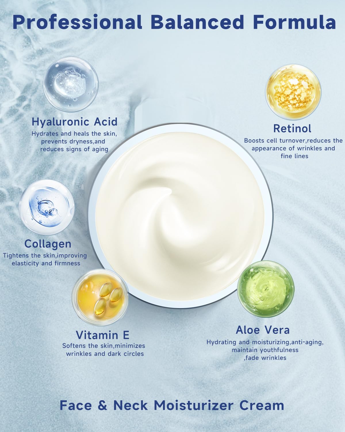 **Retinol Cream for Face & Neck - Anti Aging Day & Night Moisturizer with Collagen for Tightening & Firming - Wrinkle Cream for Women & Men - Instant Face Lift - 1.7 fl. oz - Perfect for Daily Skincare Routine & Anti-Aging Regimen**