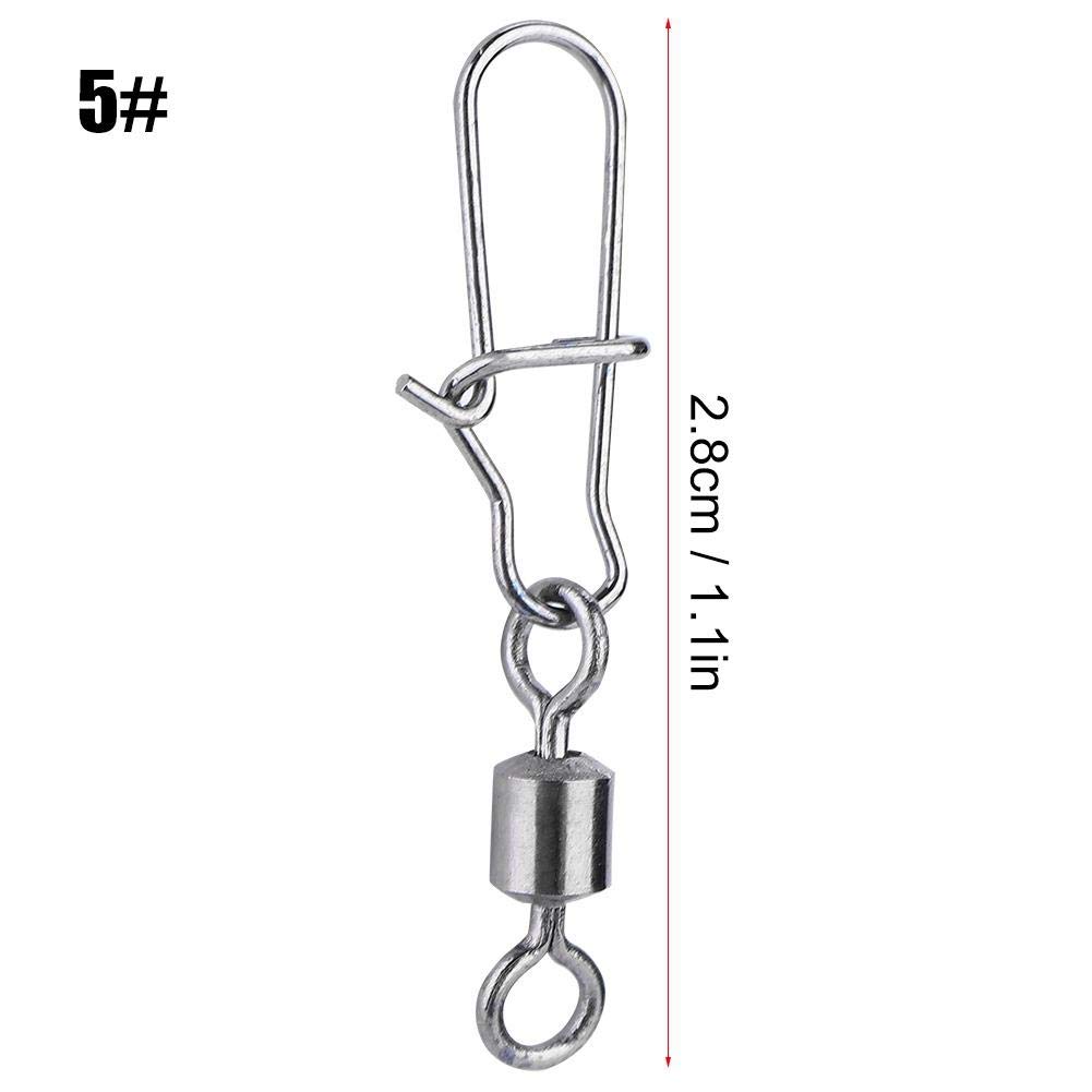 Premium Stainless Steel Fishing Swivels 50PCS - 2# 4# 5# 6# 8# Quick Lock Open Design for Saltwater & Freshwater Fishing - Durable Fishing Connectors for Bass, Trout & Outdoor Angling Gear