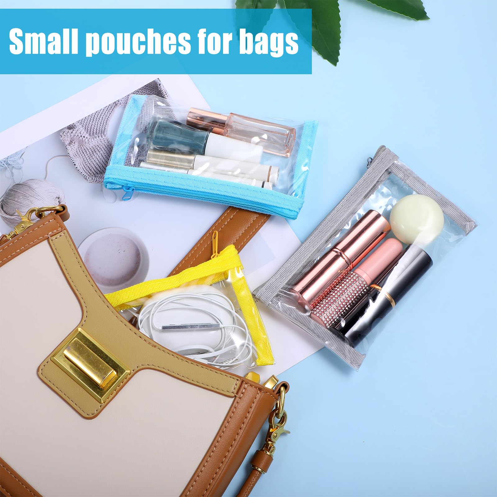 4-Pack Clear Cosmetic Bags 6x3.5 Inch - Waterproof Zippered Makeup Pouches for Travel, Toiletries & Office Organization | Perfect for Daily Use, Gym Essentials & Business Trips