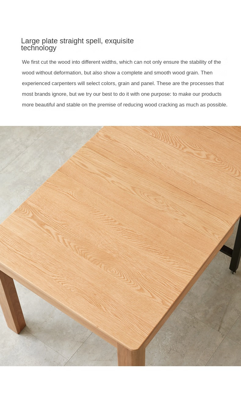 Solid Oak Wood Extendable Dining Table with Sideboard - Perfect for Small Spaces, Dining Rooms, and Multi-Purpose Areas