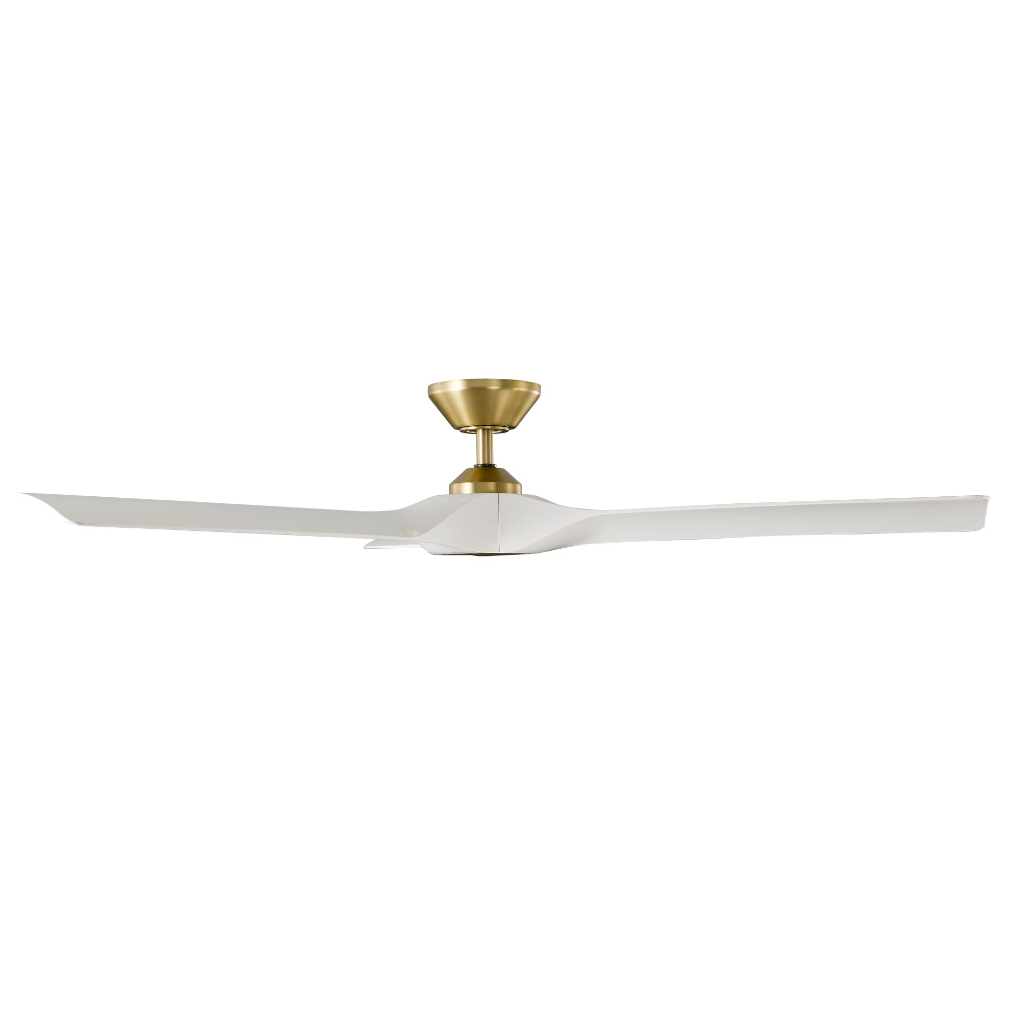Torque Smart 58-Inch 3-Blade Ceiling Fan with Remote Control, Satin Brass/White Finish, Alexa-Compatible, iOS & Android App Integration - Perfect for Living Rooms, Bedrooms, and Patios