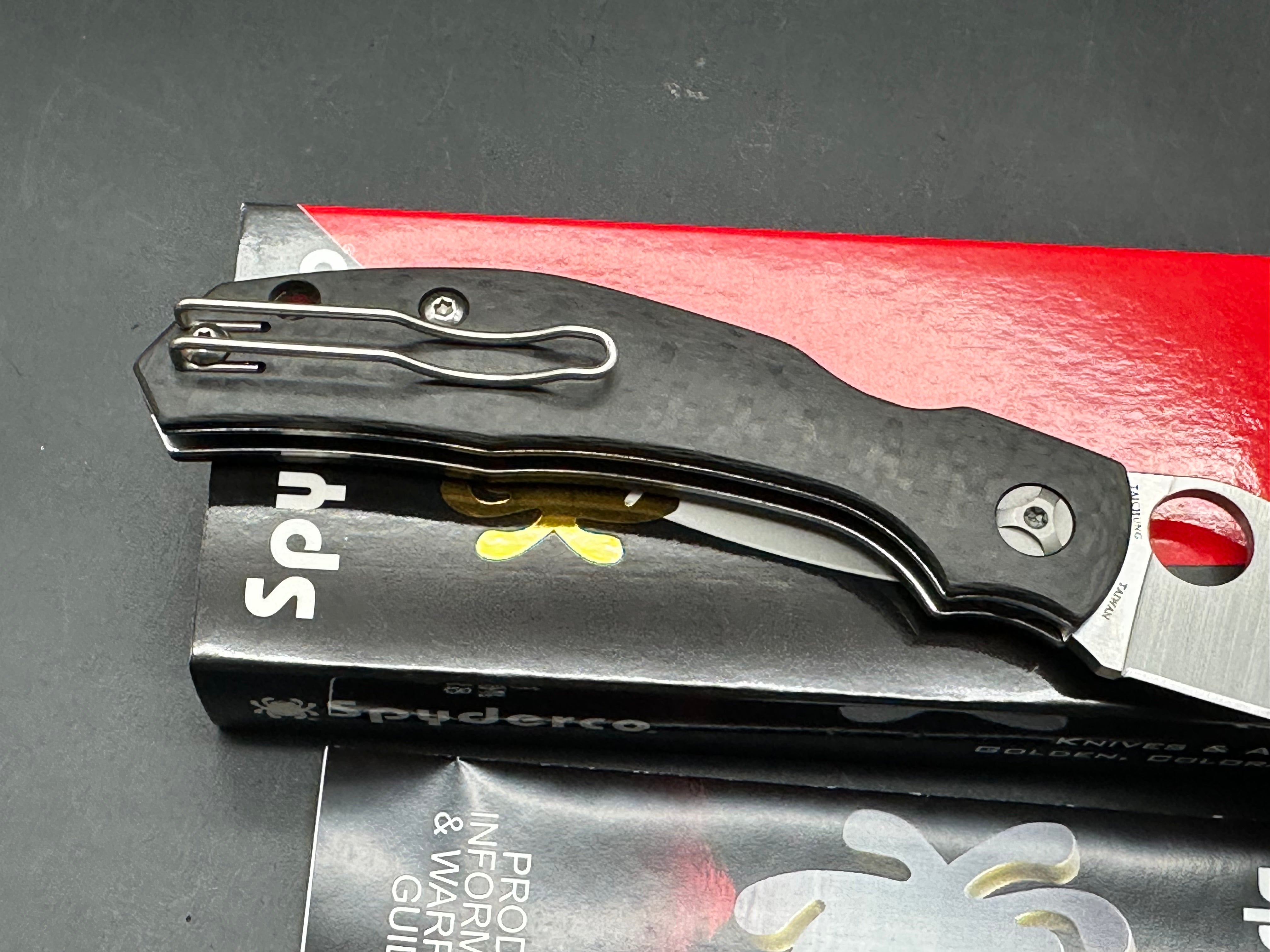 Spyderco Kapara Carbon Fiber Folding Knife with S30V Stainless Steel Blade - EDC, Outdoor, Camping & Everyday Carry