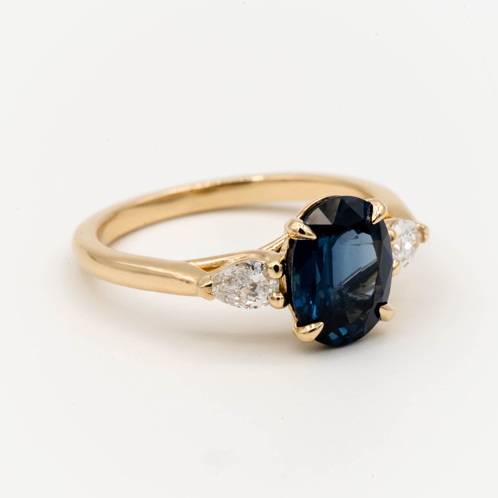 2.42ct Blue Sapphire Acacia Engagement Ring in 14k Yellow Gold - Perfect for Proposals, Anniversaries & Special Occasions