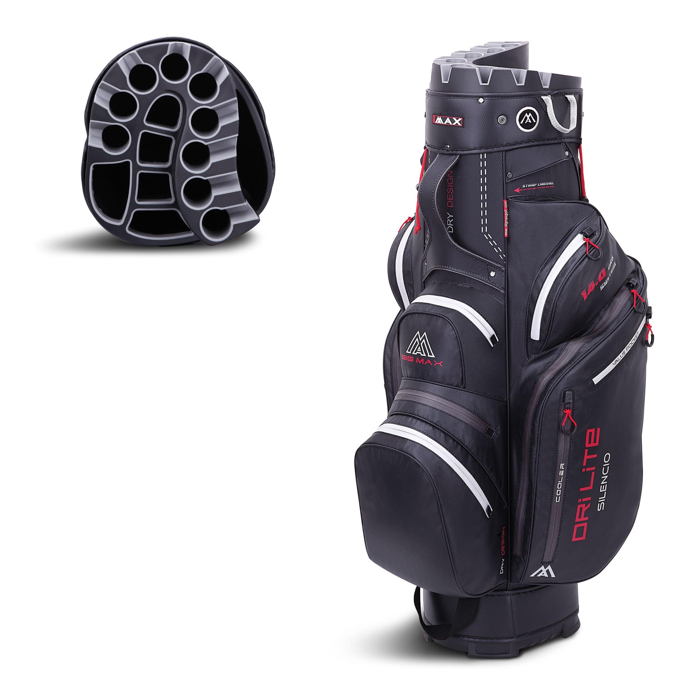 Big Max Dri Lite Silencio 2 - Waterproof Golf Cart Bag with 14-Way Club Divider, Waterproof Zipper Pockets & Built-In Cooler | Premium Golf Accessories for Tournaments & Practice | Ideal for Golfers Seeking Durable, Organized Gear