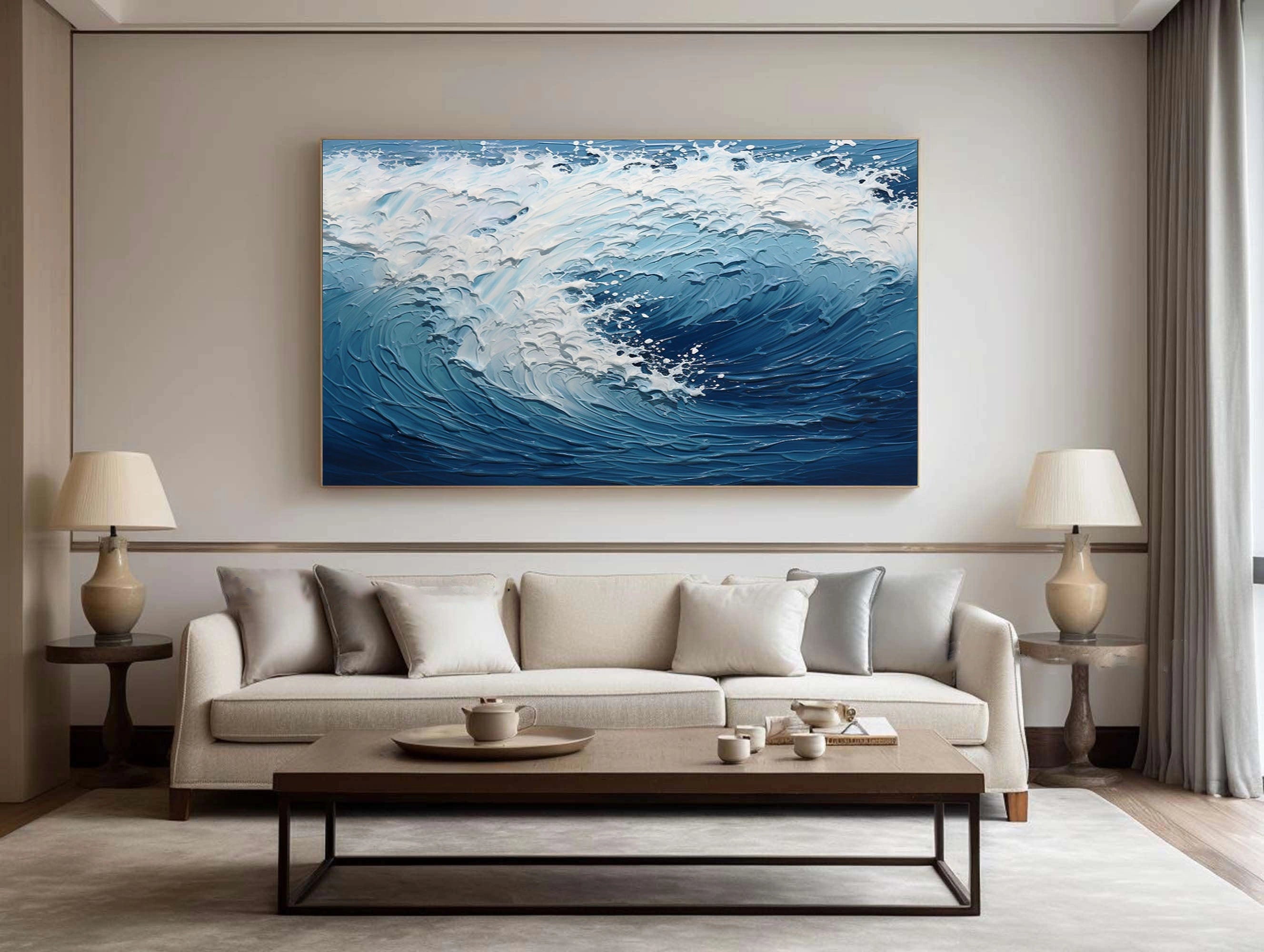 Ocean and Sky Painting #OS239 - Stunning Seascape Wall Art for Home & Office Decor - Perfect for Living Room, Bedroom, or Beach House