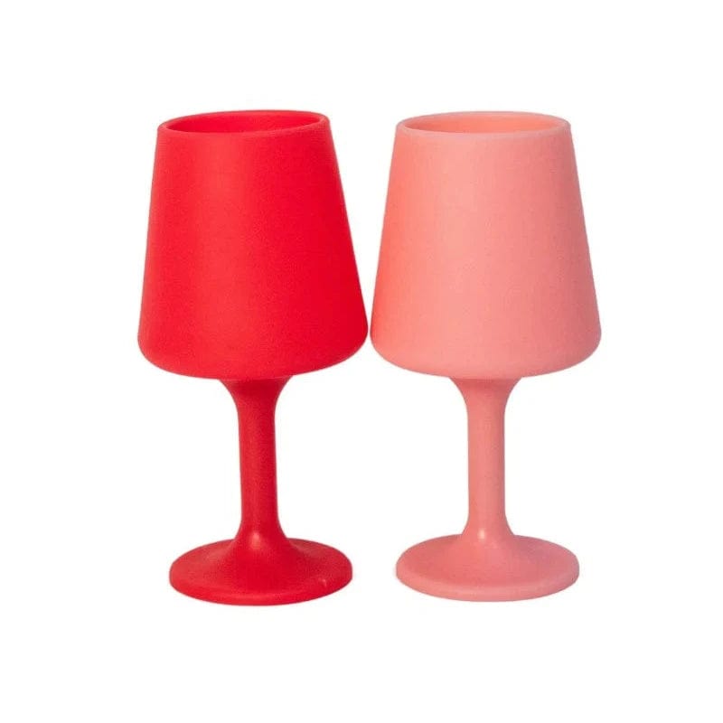 Swepp Cherry & Blush Silicone Wine Glass - Unbreakable, BPA-Free, Dishwasher Safe - Perfect for Pool Parties, Picnics, and Outdoor Events