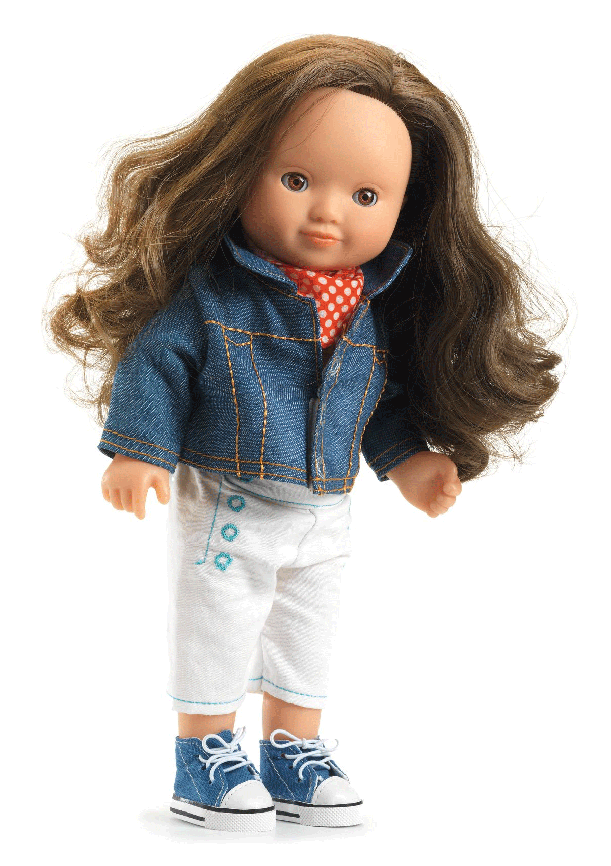 Pomea Denim Jacket Outfit for Dolls - High-Quality Doll Clothes by Djeco | Perfect for Dress-Up Play, Collectibles & DIY Fashion Shows