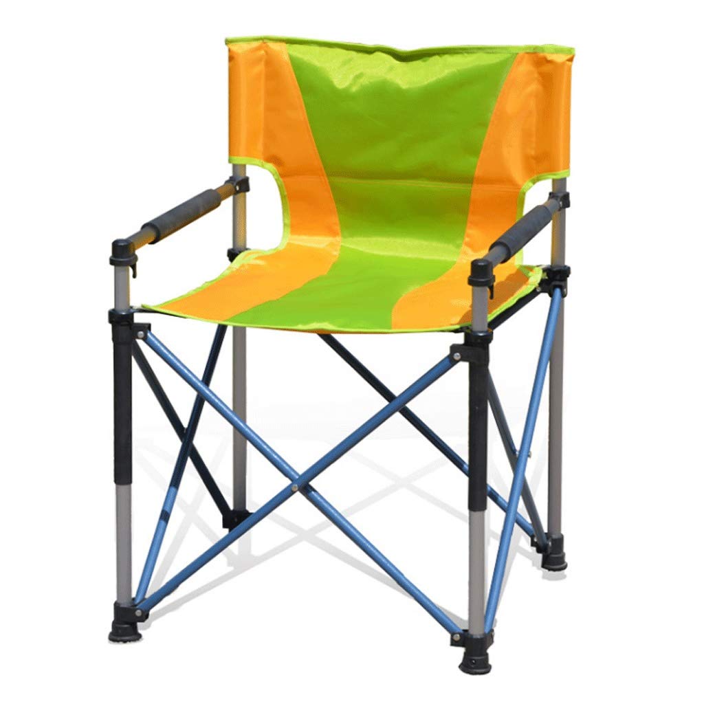 WNY Outdoor Folding Chair - Portable Ultra Light Aluminum Camping Chair with Back Support - Perfect for Fishing, Picnics, Beach, and Backyard Relaxation (Green Yellow)