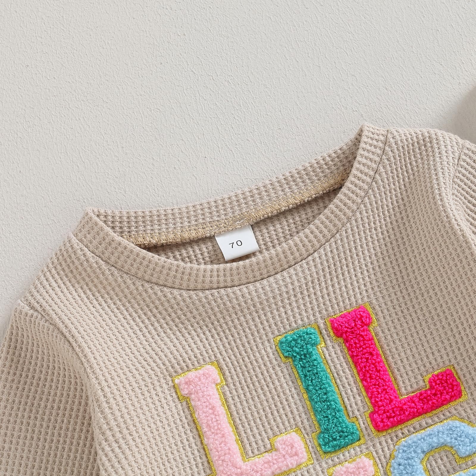 Big Sister Little Sister Matching Outfits - Waffle Sweatshirt & Pants Set for Toddlers - Family Outing & Photo Shoots
