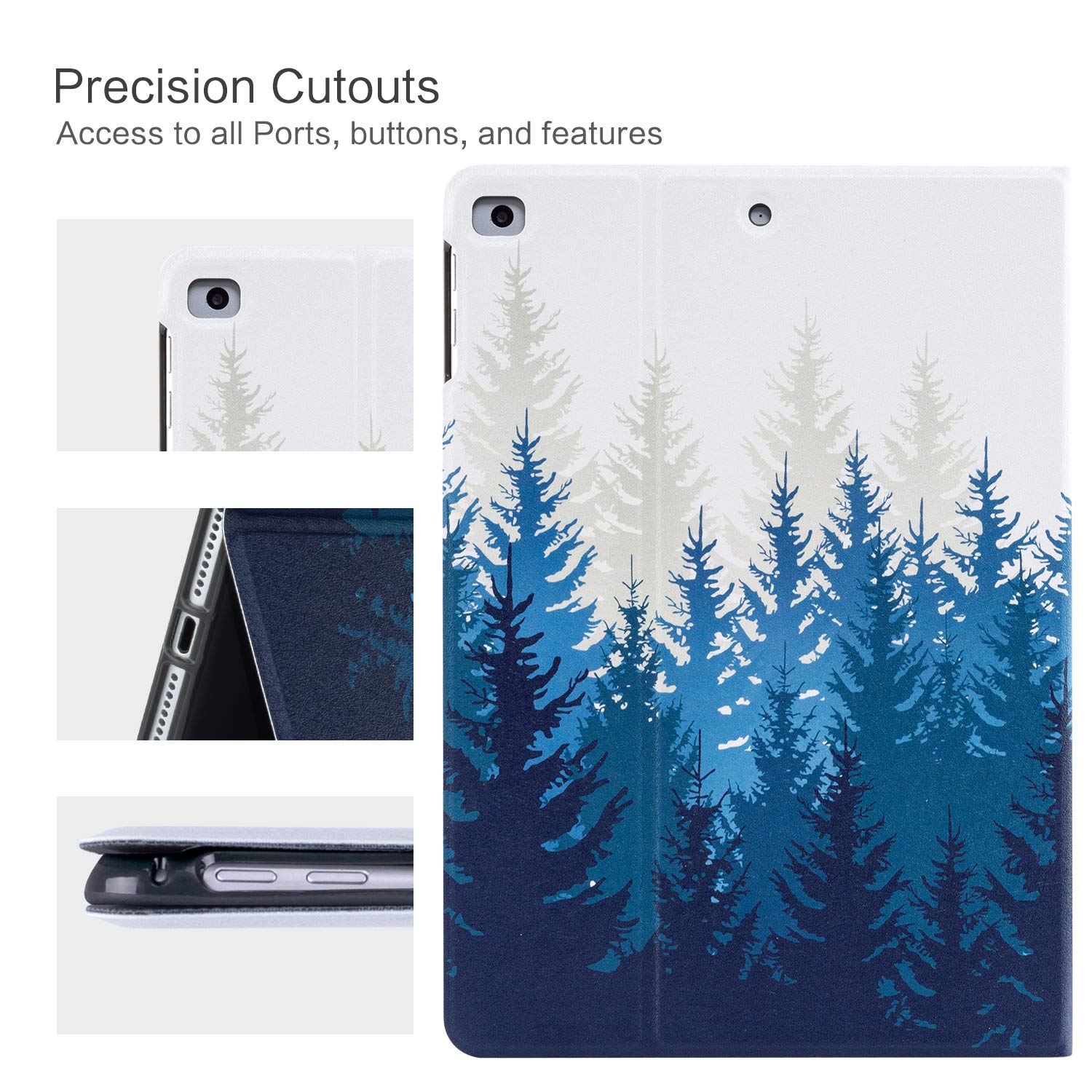Vimorco Premium Leather Folio Case for iPad 9.7 (2018/2017), iPad Air 2 & iPad Air 1 - Shockproof TPU Back Cover with Adjustable Stand & Auto Wake/Sleep - Perfect for Work, Travel & Home Use (Forest Green)
