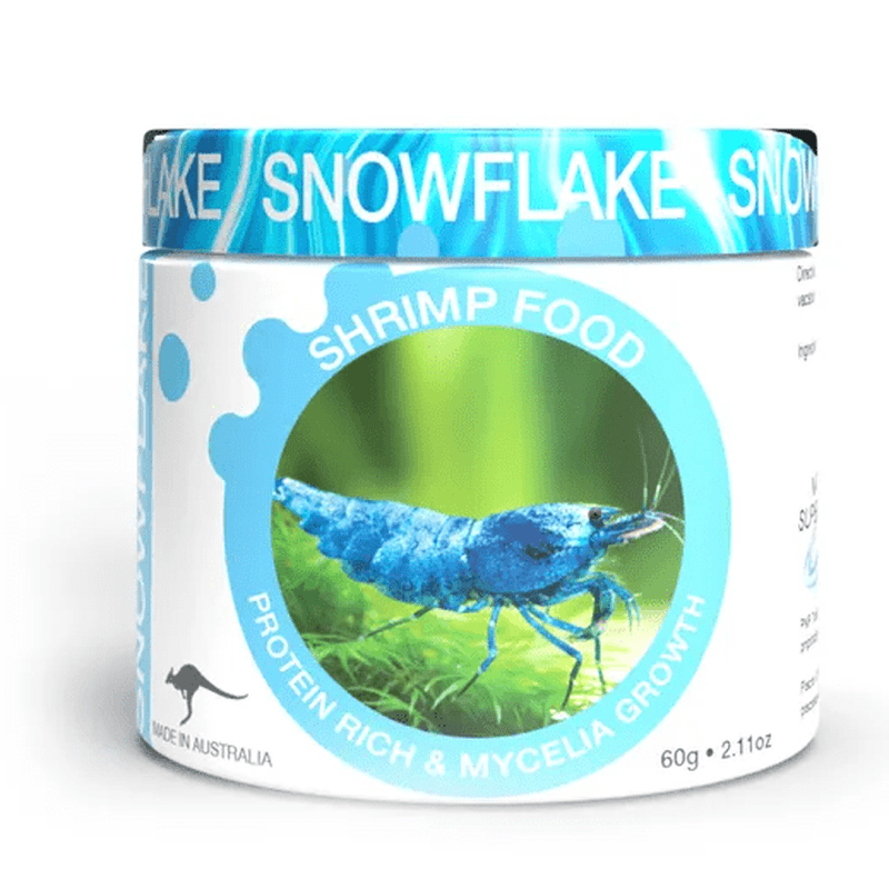 Premium Aqua Natural Snowflake Shrimp Food 60g - High Protein Diet for Freshwater Shrimp, Crayfish & Snails - Perfect for Nano Tanks & Aquascaping