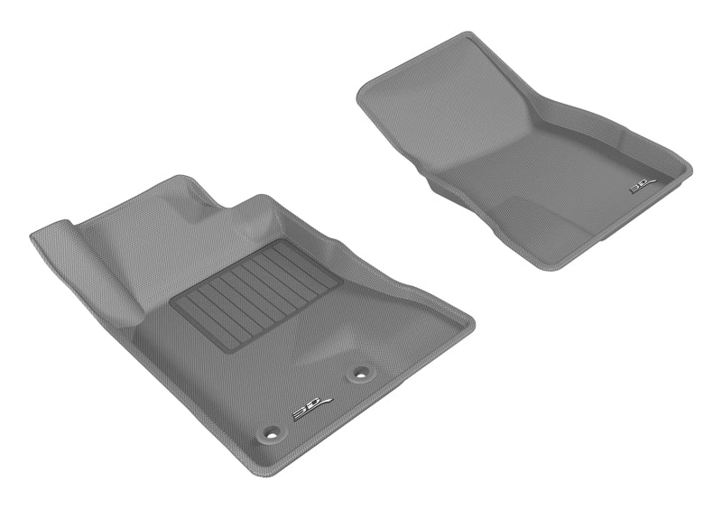 3D MAXpider Custom Fit Floor Mats for 2015-2020 Ford Mustang - Kagu Series 1st Row All-Weather Car Mats (Gray) - Perfect for Daily Driving, Road Trips & Car Protection