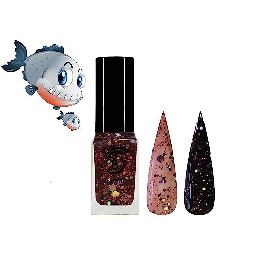 HEXA HOLO CHUNKY PIRANHA NAIL POLISH - BNP 222 | Long Lasting Glitter Nail Polish for Women | Perfect for Parties, Nail Art & Special Occasions
