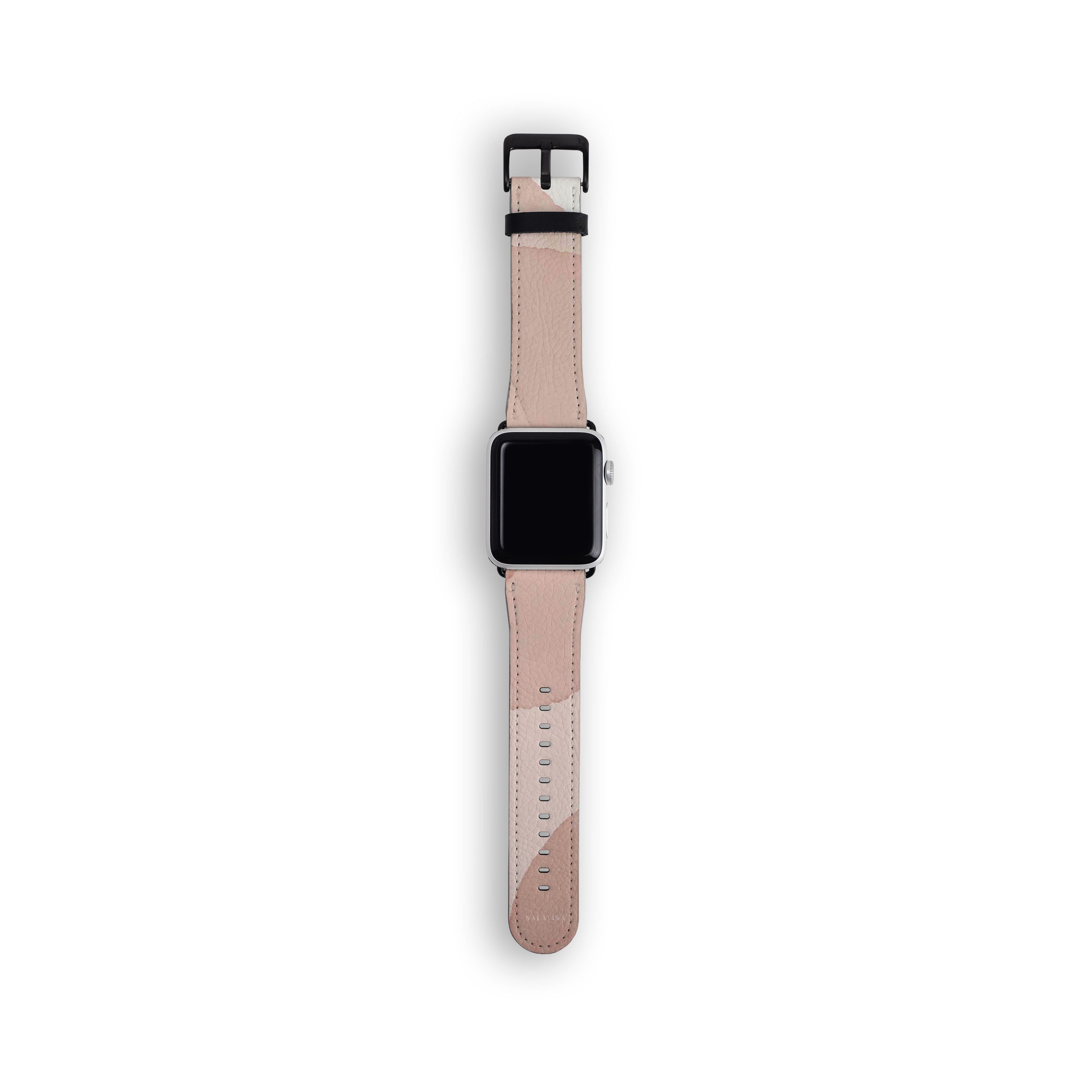 Pink Layered Watercolor Apple Watch Band - Soft Silicone Replacement Strap for Women, Compatible with All Apple Watch Models - Perfect for Workouts, Daily Wear & Fashion Accessories