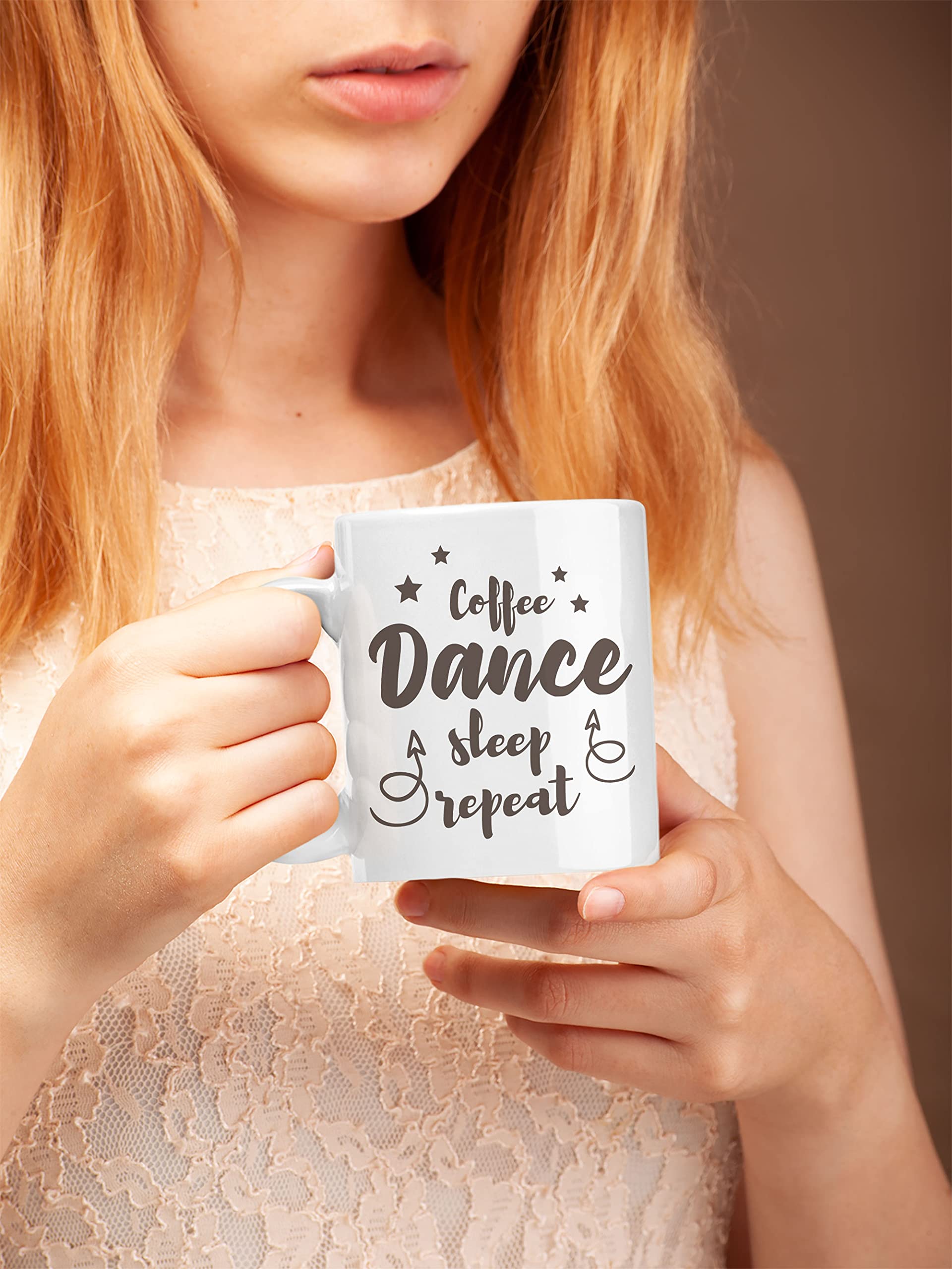 White Ceramic Coffee & Tea Mug (11oz) - Perfect for Coffee Lovers, Dance Enthusiasts & Relaxation - Ideal for Home, Office & Gifts