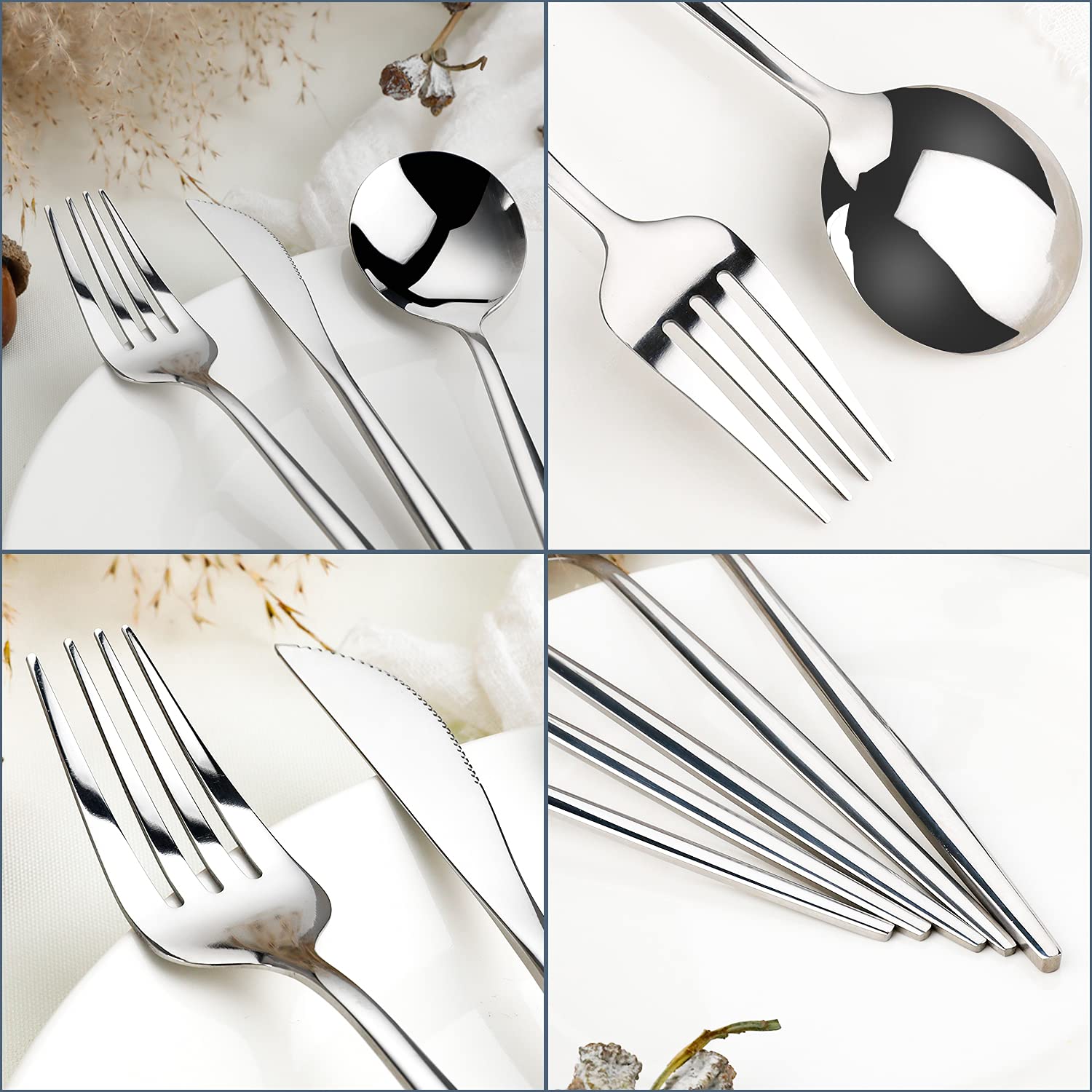 Premium 20-Piece 18/10 Stainless Steel Silverware Set for 4 - Knives, Forks & Spoons - Dishwasher Safe Flatware Cutlery Set - Perfect for Dining, Parties & Everyday Use