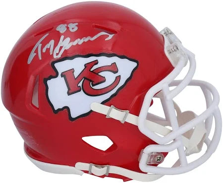 Tony Gonzalez KC Chiefs Autographed Riddell Speed Mini Helmet - Authentic Collectible for Football Fans, Home Office Display, and Sports Memorabilia Collection