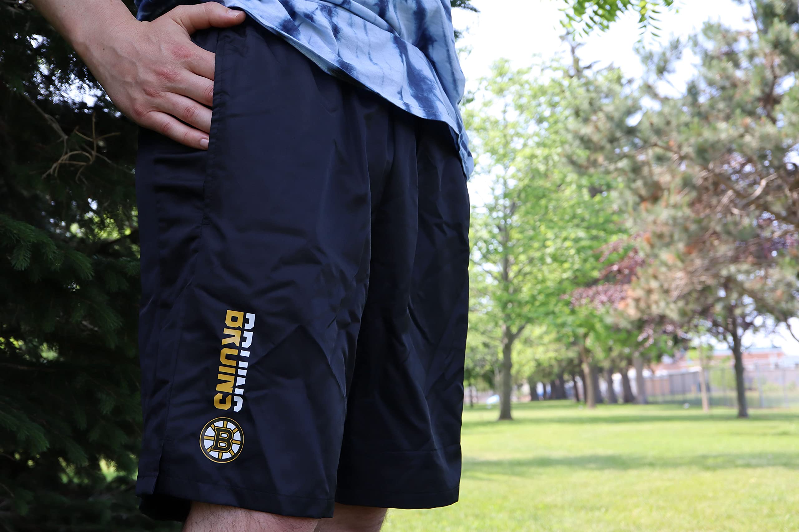 Men's Quick Dry Athletic Shorts with Pockets - Lightweight Breathable Workout Shorts for Running, Gym & Outdoor Sports | NHL Team Logo Design