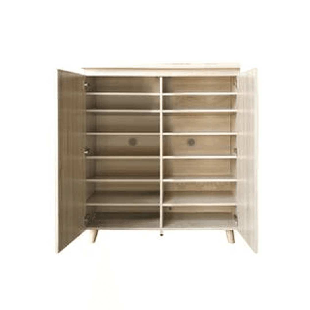 Mason 2 Door Shoe Cabinet - Sturdy Wooden Shoe Storage Organizer with Adjustable Shelves - Perfect for Entryway, Closet & Bedroom Organization