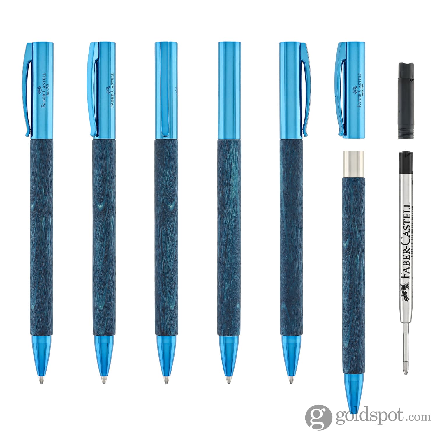 Faber-Castell Ambition Ballpoint Pen - Premium Blue Wood Limited Edition Writing Instrument for Professionals & Gift Giving